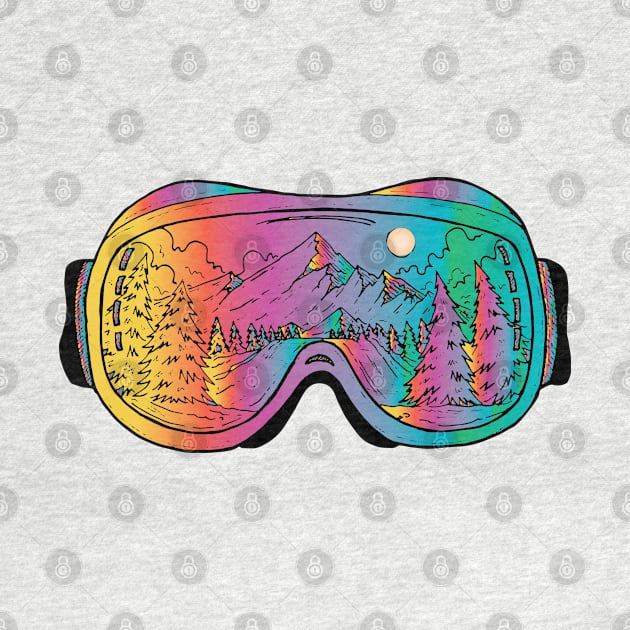 ski goggles mountains by lazykitty